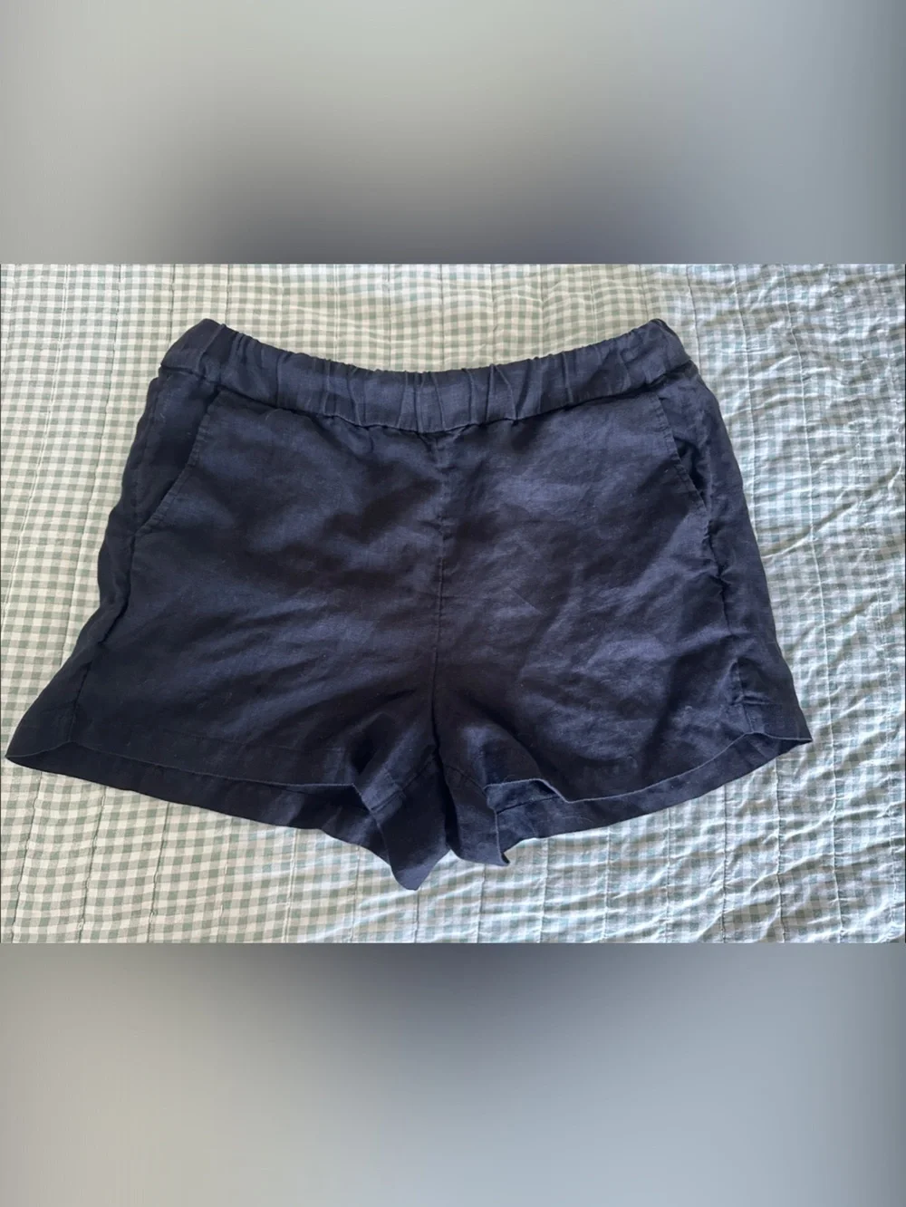 J. Crew Navy Linen-Blend High Waist Shorts